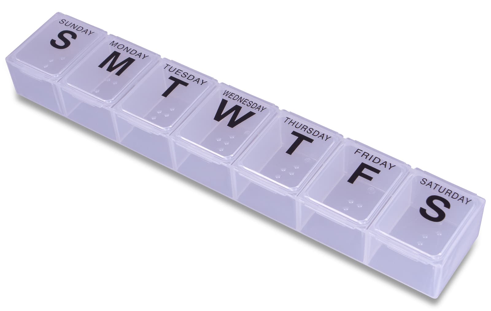 7 Day A Week Weekly Pill Medication Dispenser Organiser LARGE Size with Braille