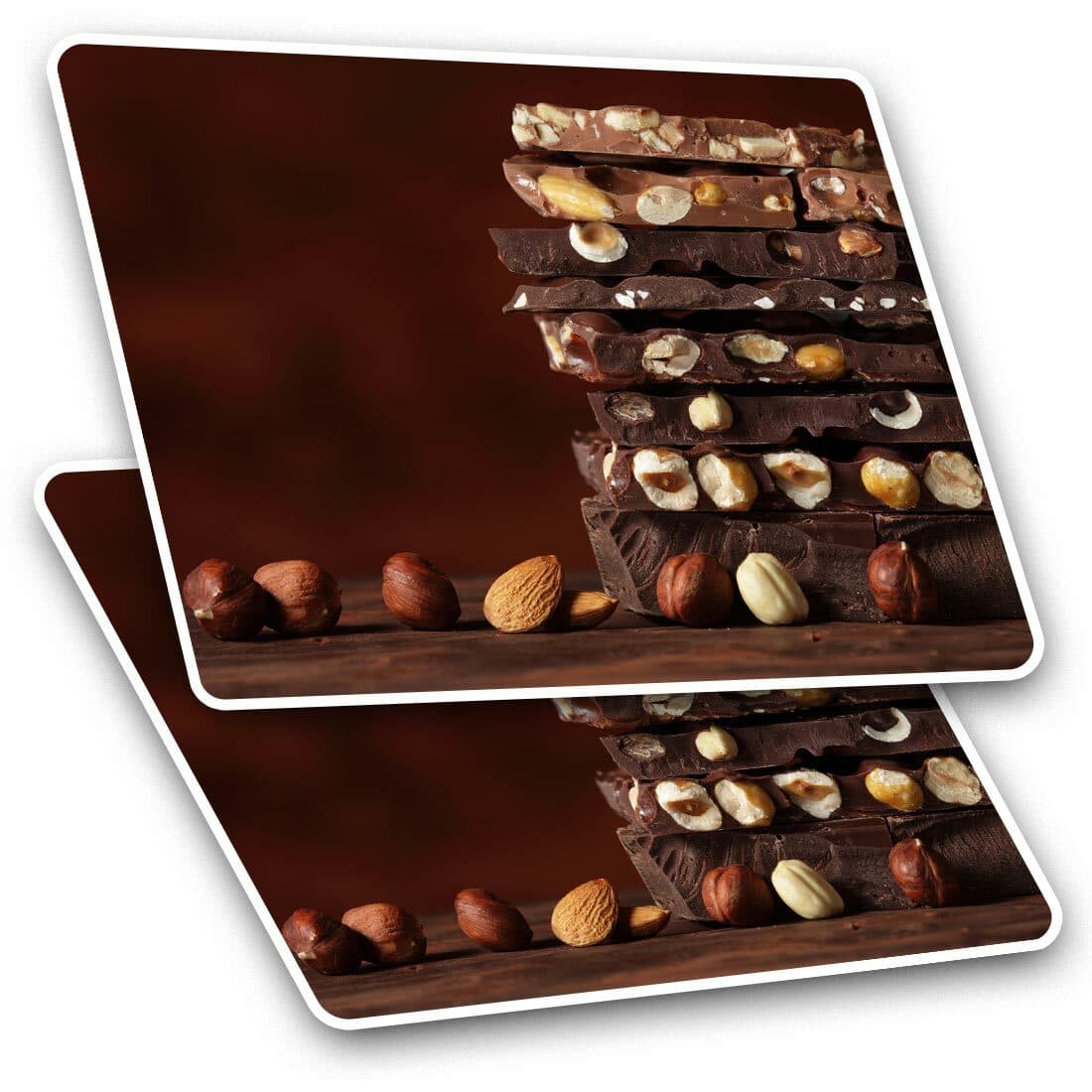 2 x Rectangle Stickers 7.5 cm - Luxury Chocolate Slabs Sweets Cool Gift #14567