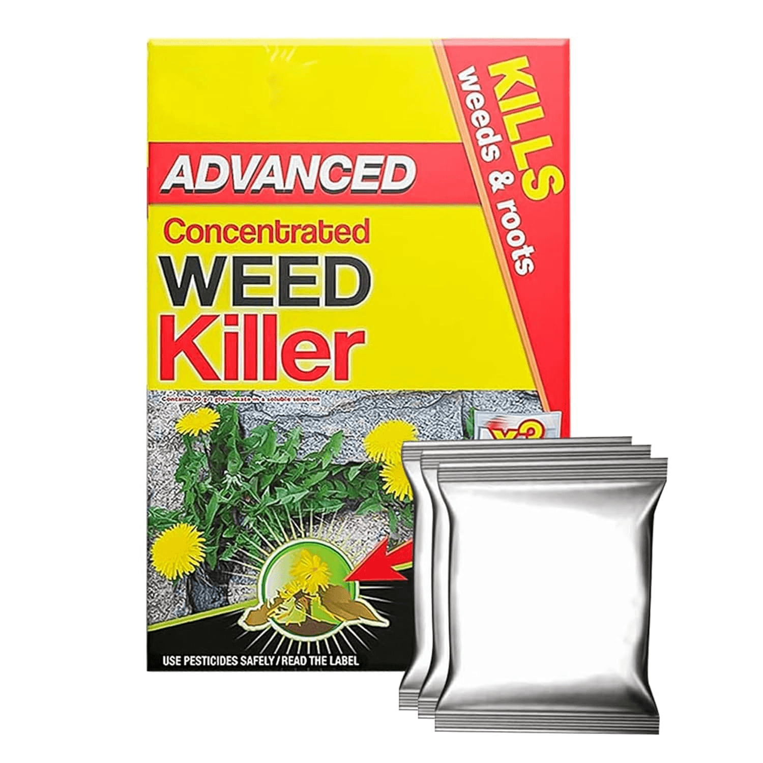 Advanced Concentrated Weedkiller 80Ml X 3 Sachets Extra Strong with Glyphosate S