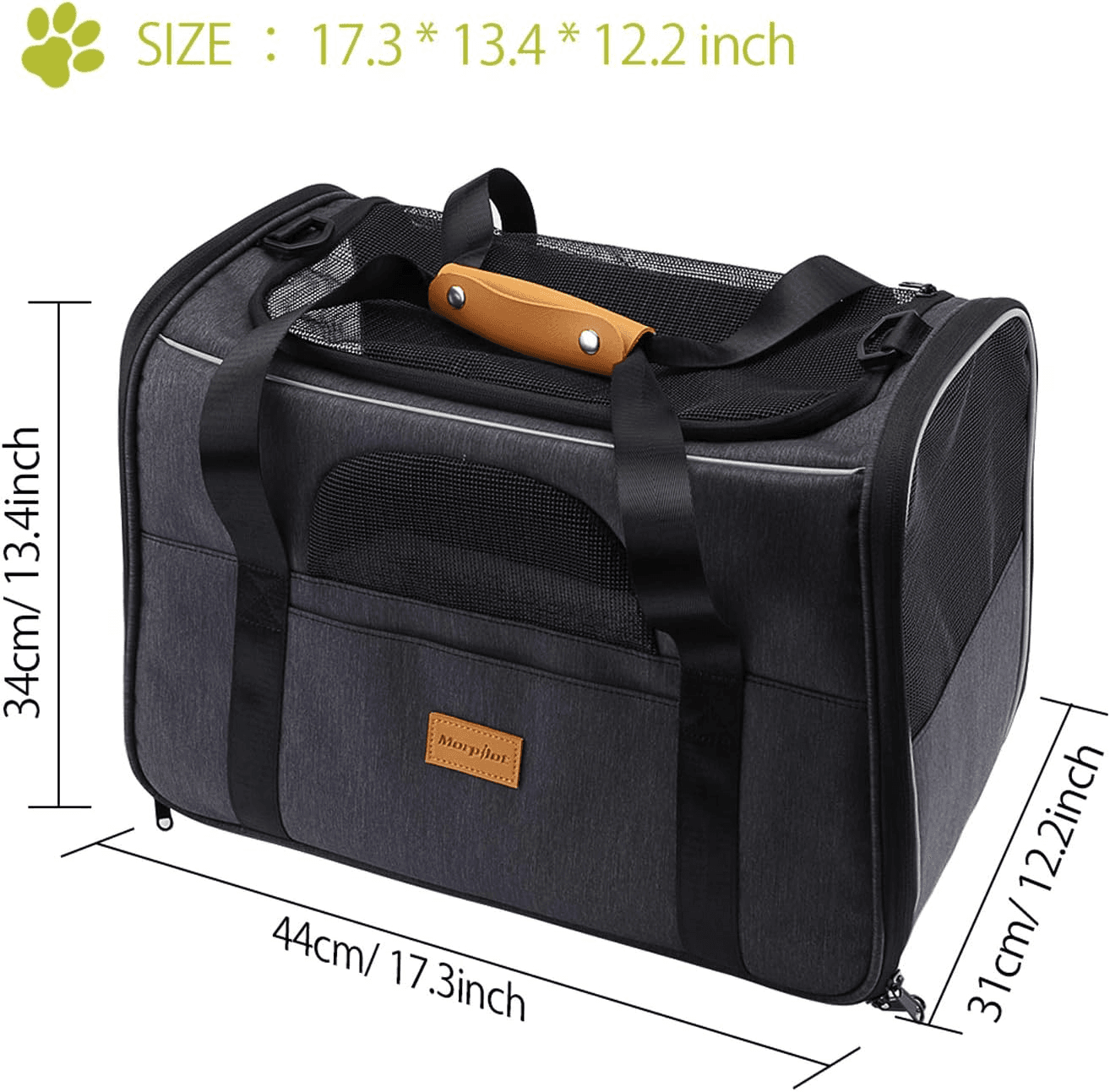 Morpilot Cat Carrier - Airline Approved| Top Opening Portable Dog Bag with Breat view 2