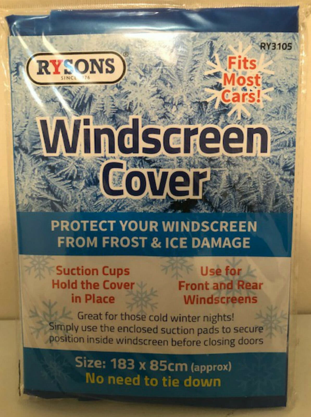 BLUE WINDSCREEN COVER FROST/ICE/SNOW SHIELD - CAR WINDOW SCREEN PROTECTOR