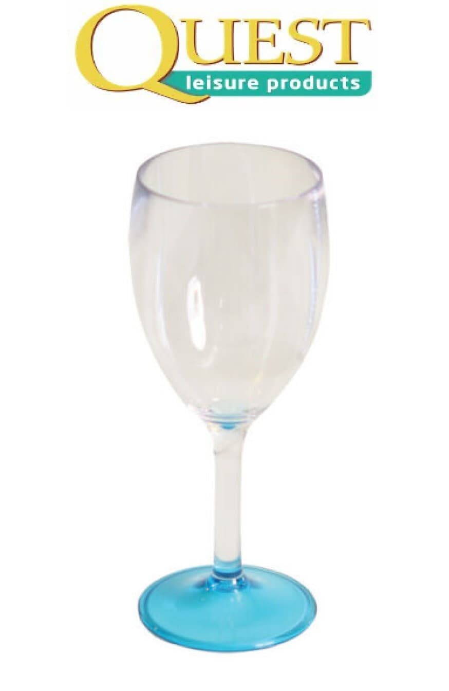 Quest Elegance Acrylic Glass Range Wine Glass Blue Caravan Motorhome Q-0186-Blue