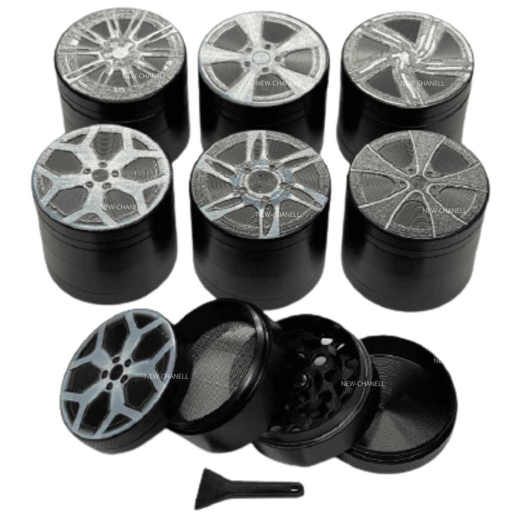 NEW WHEEL DESIGN RIMS BLACK GRINDER 40MM 4 PART SHARK TEETH GRINDERS MAGNETIC