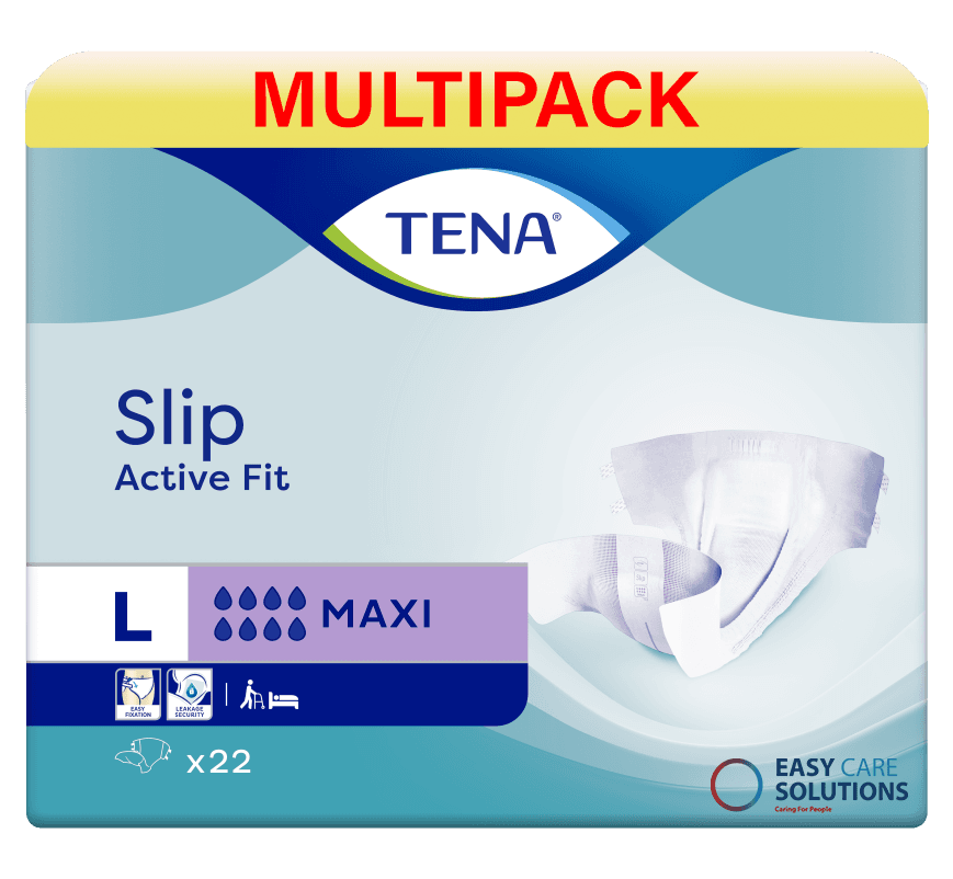 TENA Slip Active Fit Maxi (PE Backed) - Large - Case - 3 Packs of 22