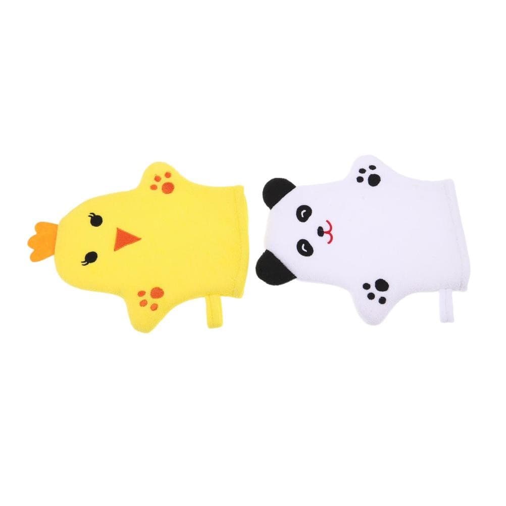 2 Pcs Wash Gloves for Baby Bath Mitt Animal Scrubbing Mitts Shower Kids