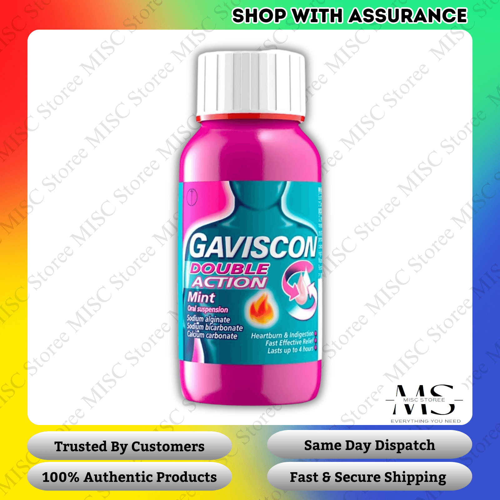 Gaviscon Double Action Mint Oral Suspension| 150ml - Brand New