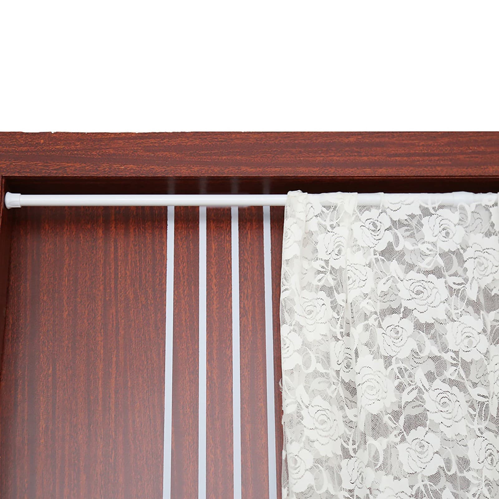 55‑90cm Extendable Spring Telescopic Shower Bathroom Window Curtain Rail Lo TU view 2