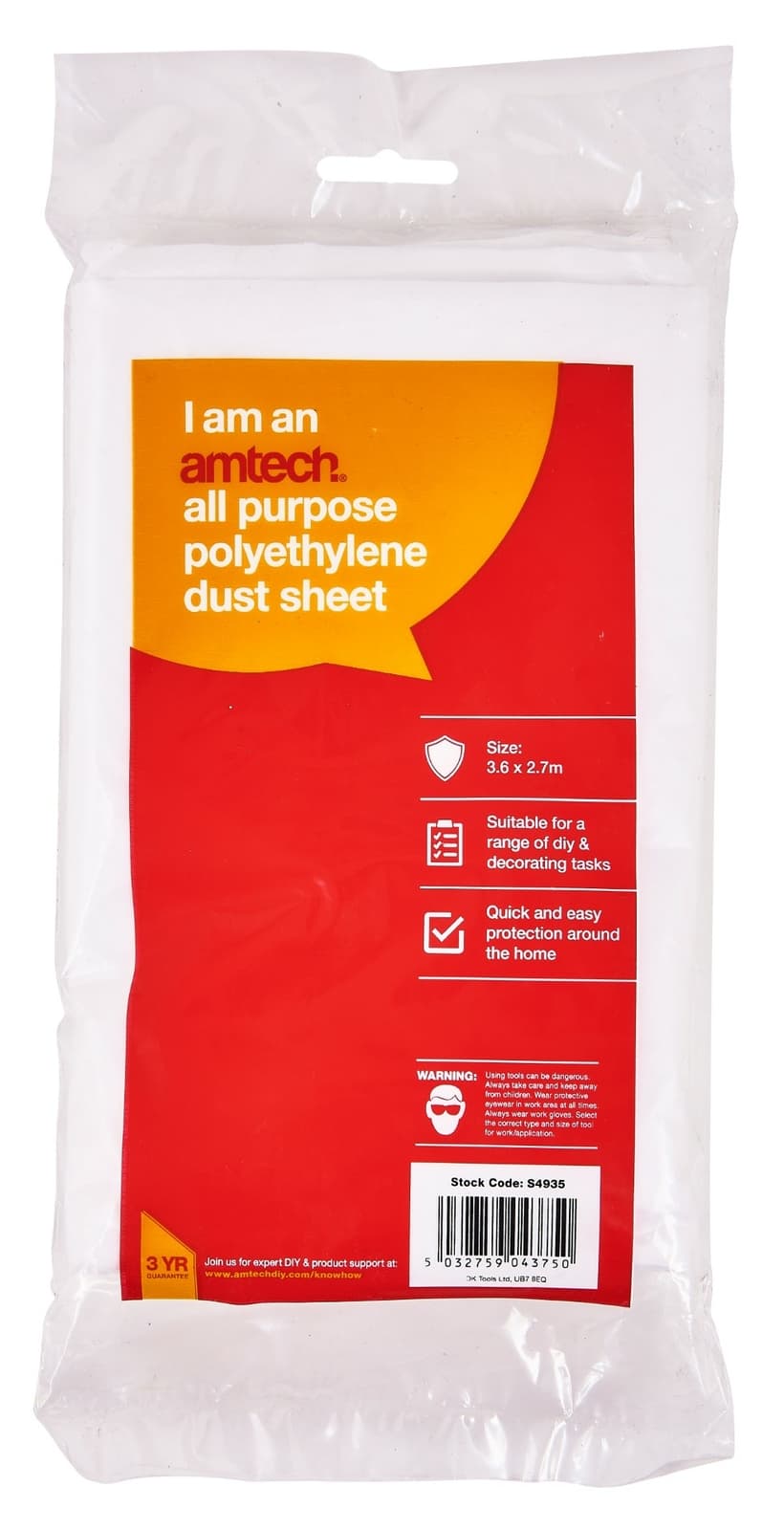 3.6X2.7M Polythene Dust Sheet Cover Diy Decorator Painting Decorating Furniture