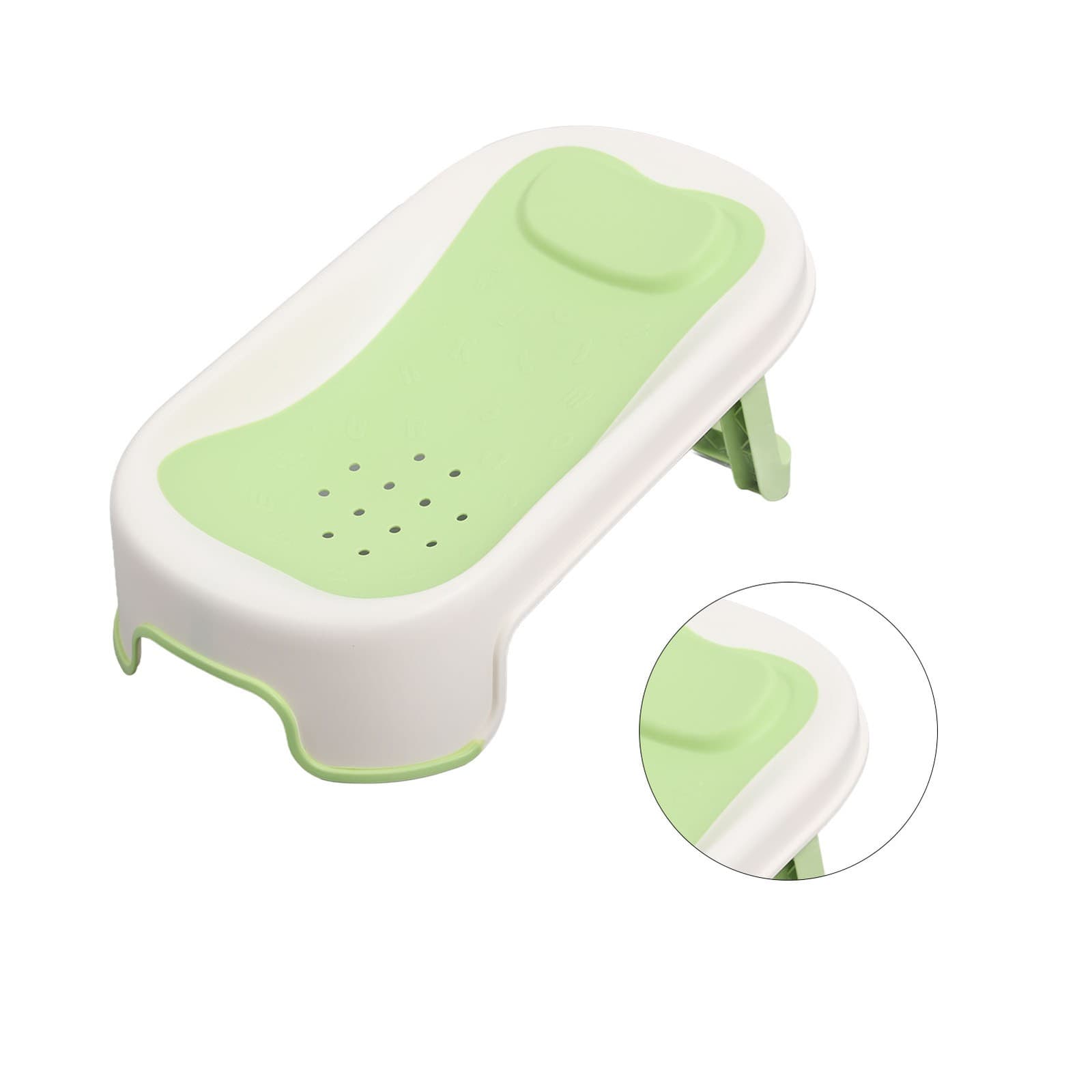 Green Baby Bather With Mesh Holes Non Slip Infant Bathtub Support Newborn S SG view 2