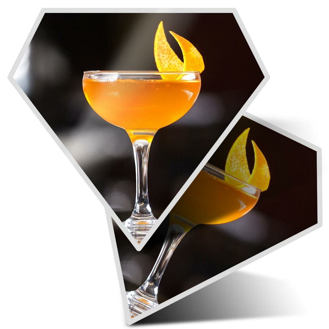 2 x Diamond Stickers 10 cm  - Orange Cocktail Bar Restaurant  #21968