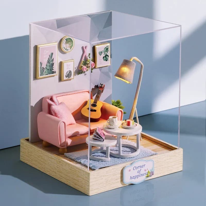 Wooden Miniature Doll House Diy Kit 3d Puzzle Assembly Room Model Gift Toy