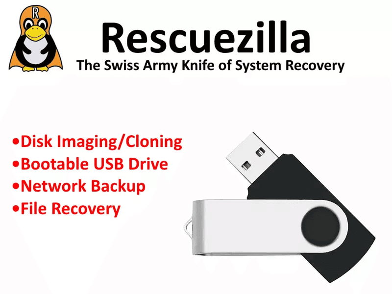 Rescuezilla: Hard Drive Backup/Restore Bootable USB