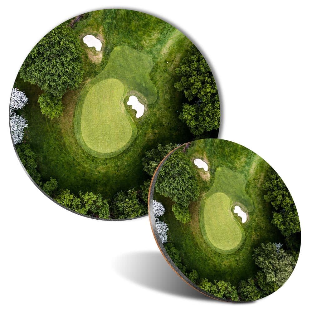 Mouse Mat and Coaster Set Golf Green Tee Golfing Dad Brother #52907