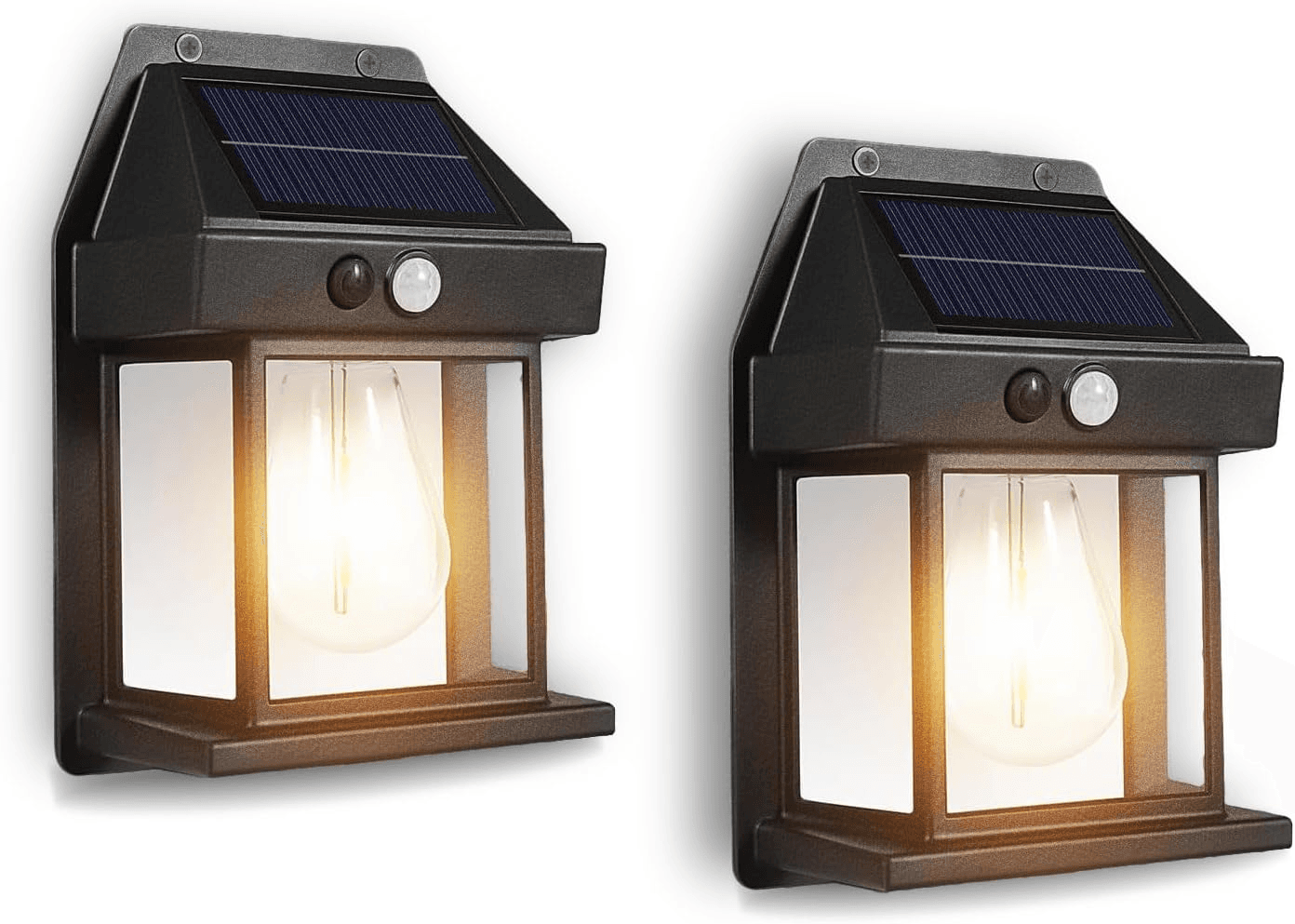 Solar Lights Outdoor| 2 Pack Waterproof Wall Lantern with Motion Sensor and 3 Mode