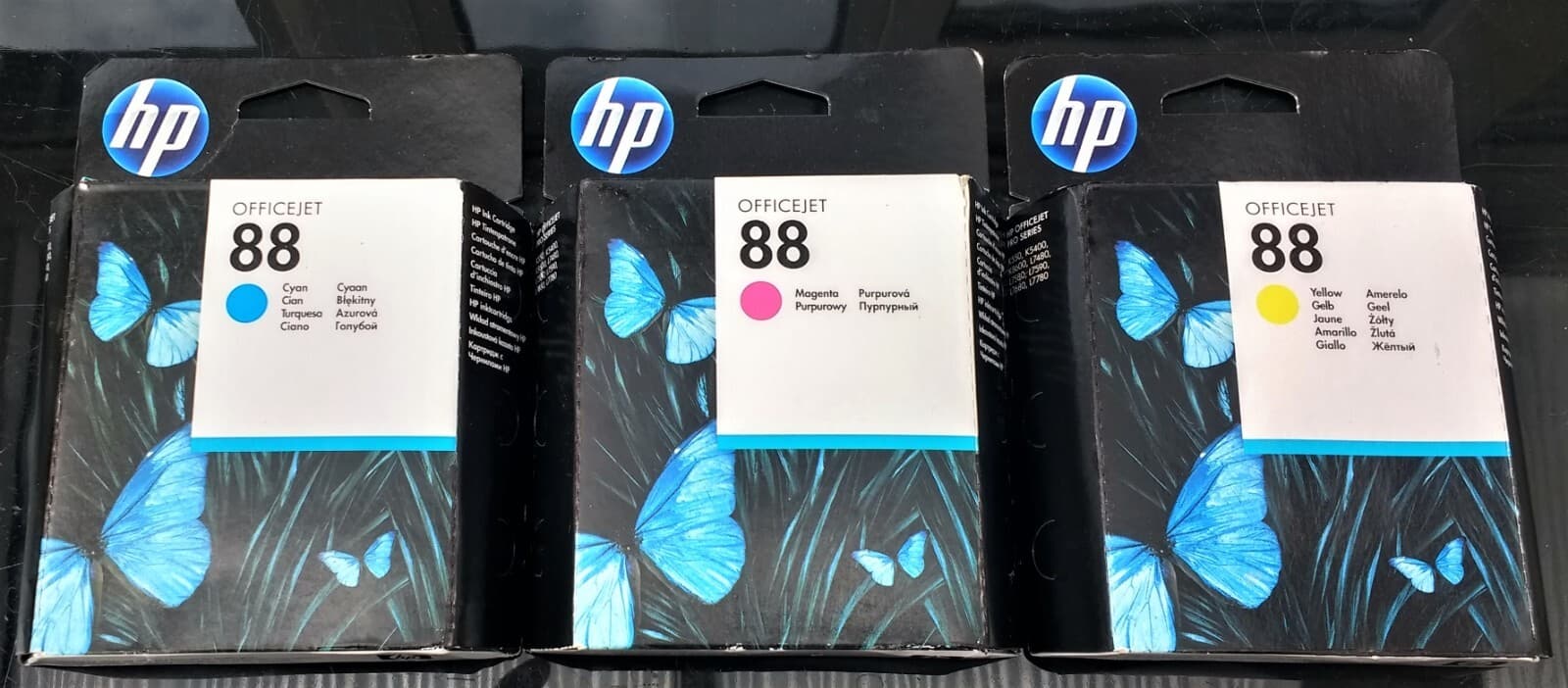 HP 88 Genuine Original Ink Cartridge Cyan Magenta Yellow .