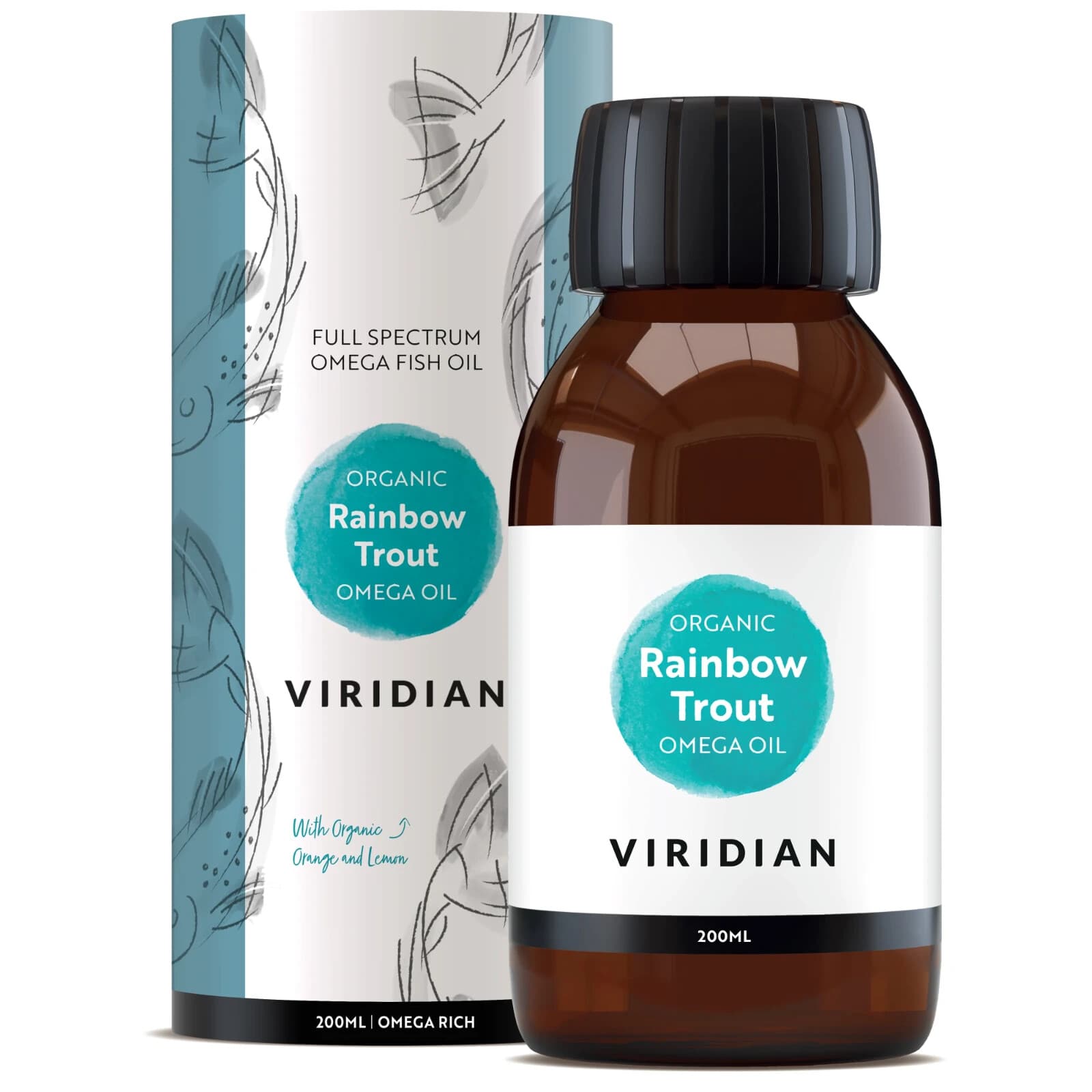 Viridian Full Spectrum Organic Rainbow Trout Omega Oil 200ml