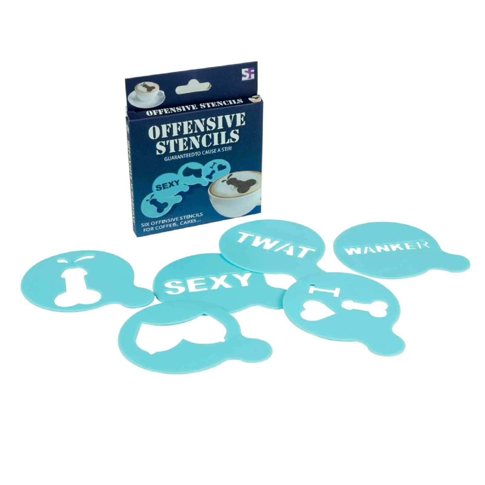 Offensive Coffee Cake Stencils I Love Penis Naughty Fun Novelty Gift Office Joke