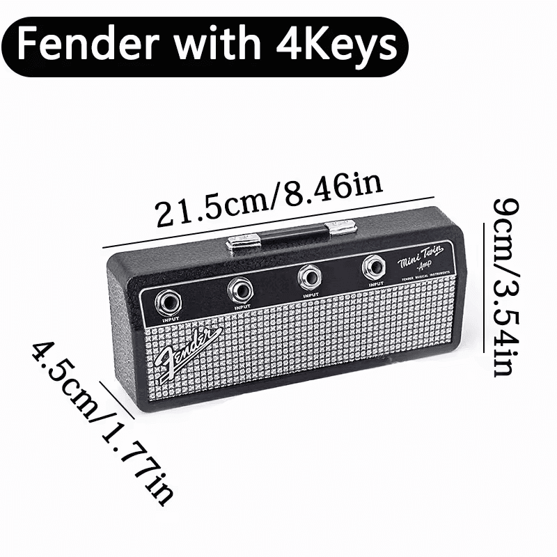 Retro Fender Guitar Amp Wall Key Holder Zinc Alloy Key Storage Organizer UK