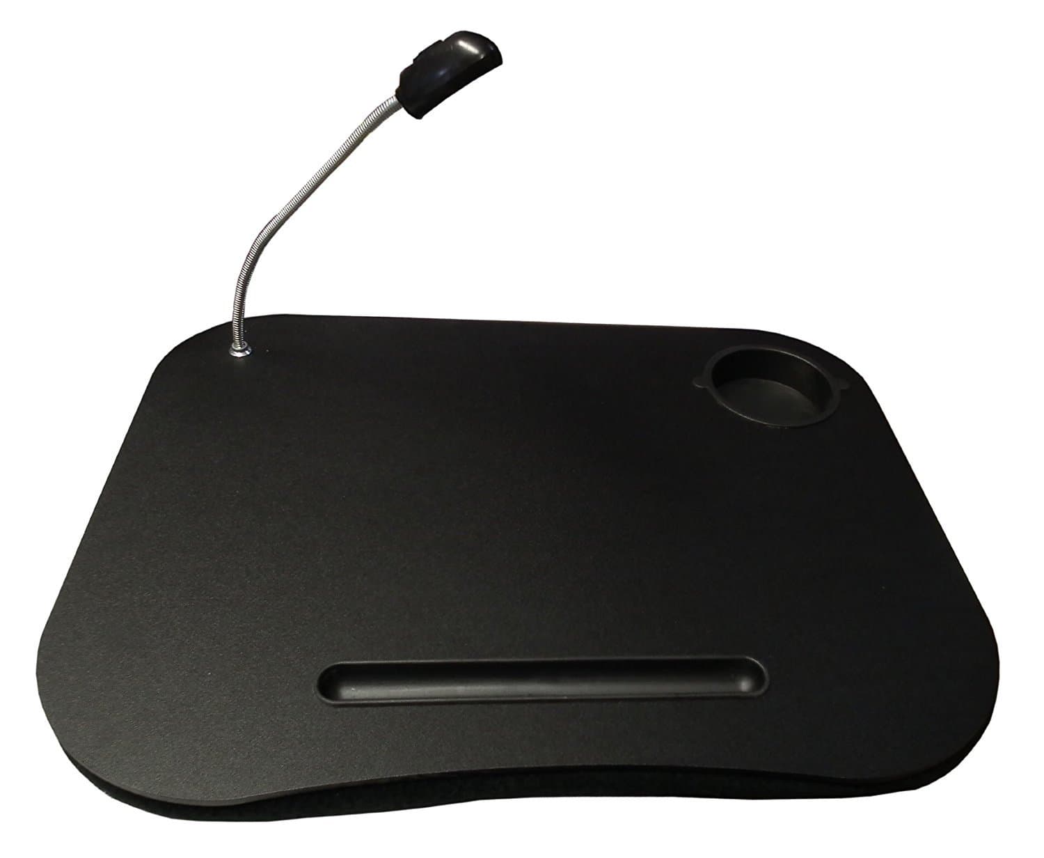 NEW BLACK PORTABLE LAP DESK and READING LIGHT LAPTOP LAP TRAY CUSHION