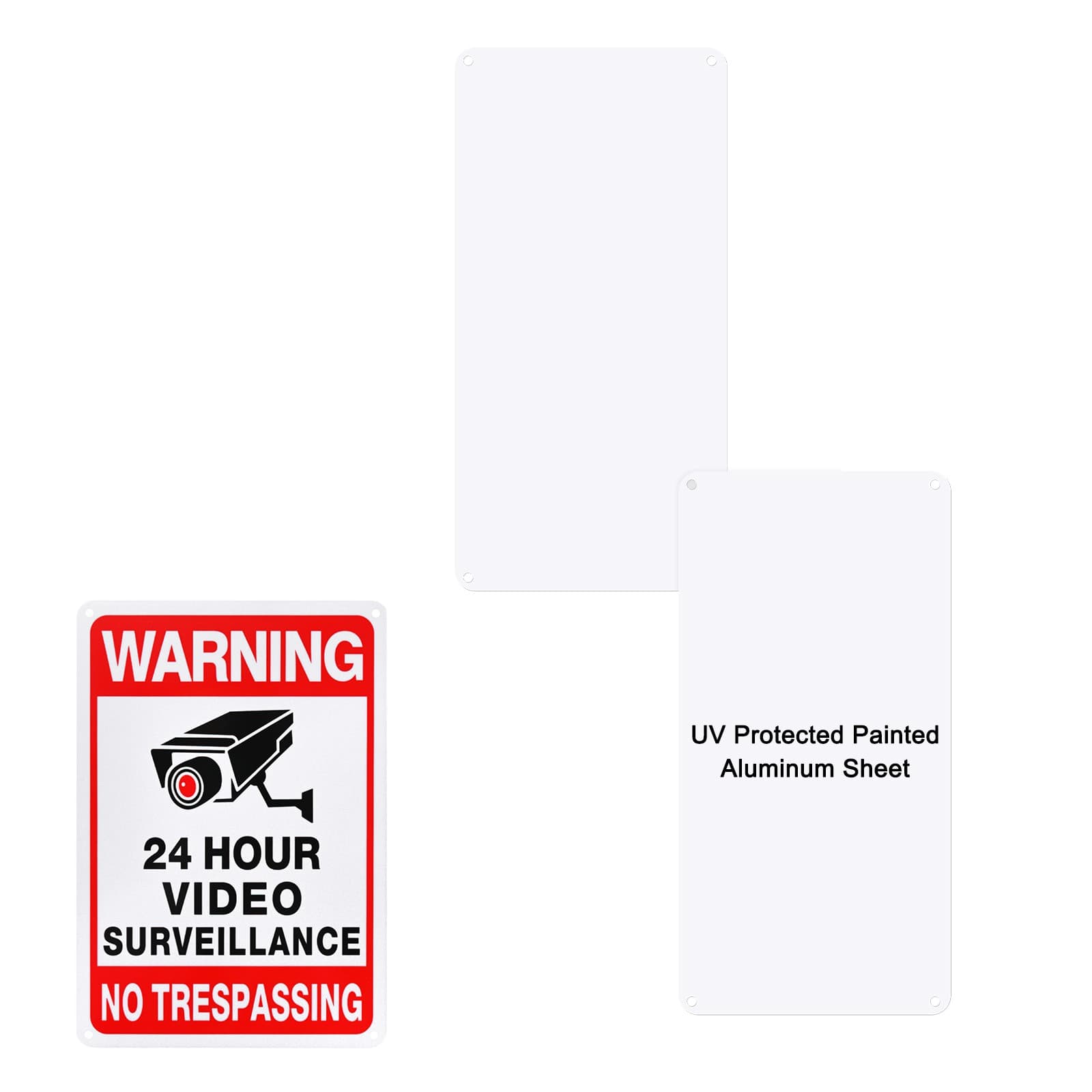 2-Pack White Blank Metal Signs 4x8 Inch Painted Aluminum Sheet 0.02 Inch