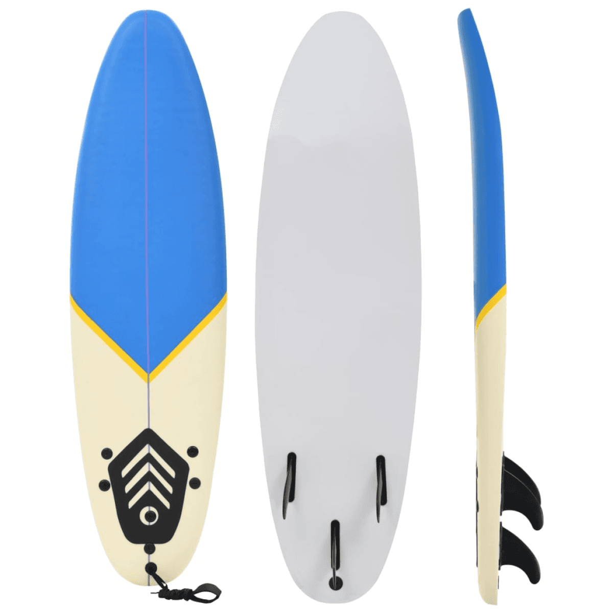 Surfboard 170cm BlueCream XPE deck EPS core PP bottom Beginner w/ leash and 3 fins