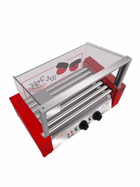 COMMERCIAL STAINLESS STEEL HOT DOG BROILER (7 ROLLERS) SAUSAGES MACHINE