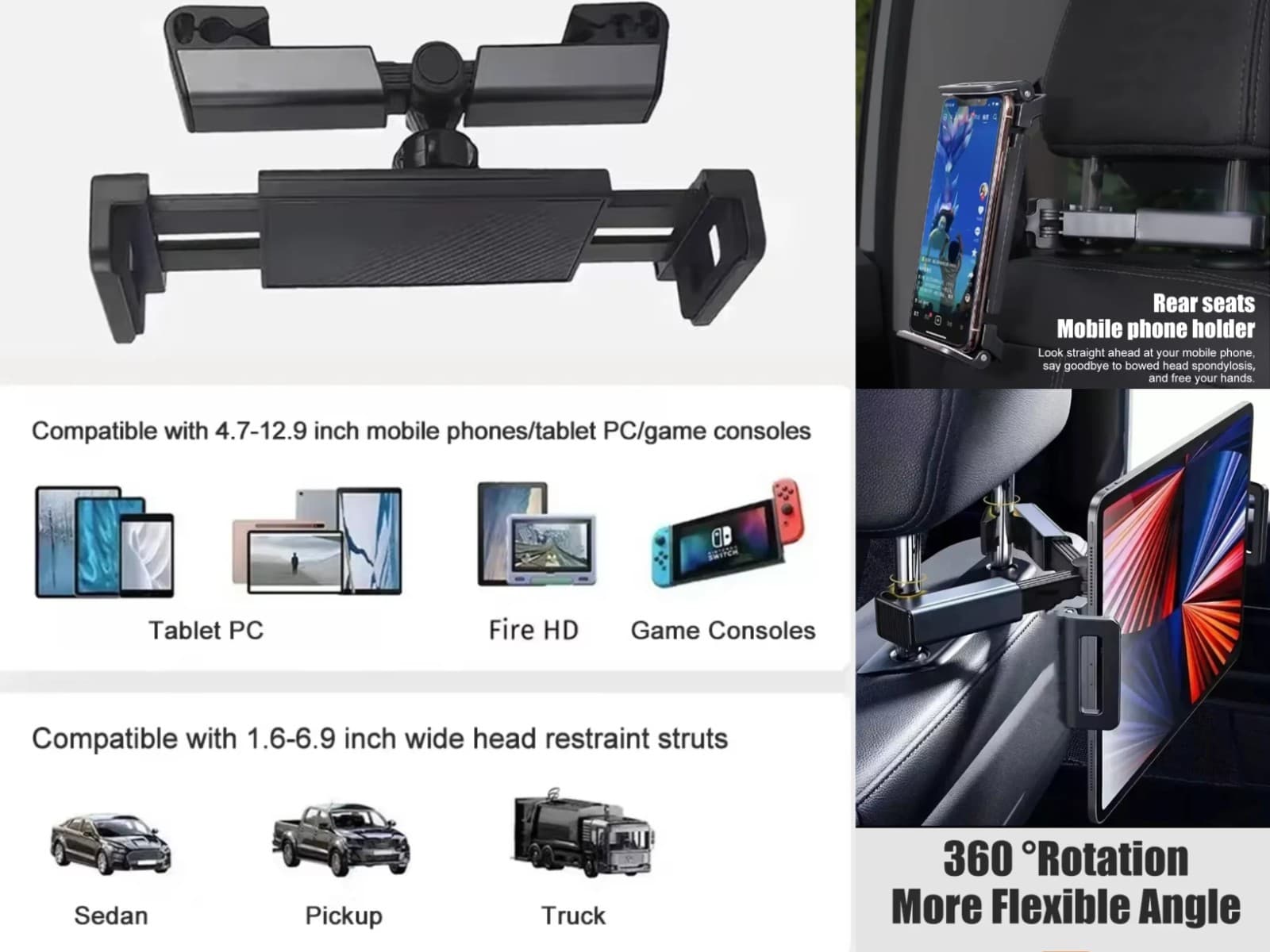 Universal car Stand Mobile Phone Holder Adjustable| Foldable Portable tablet