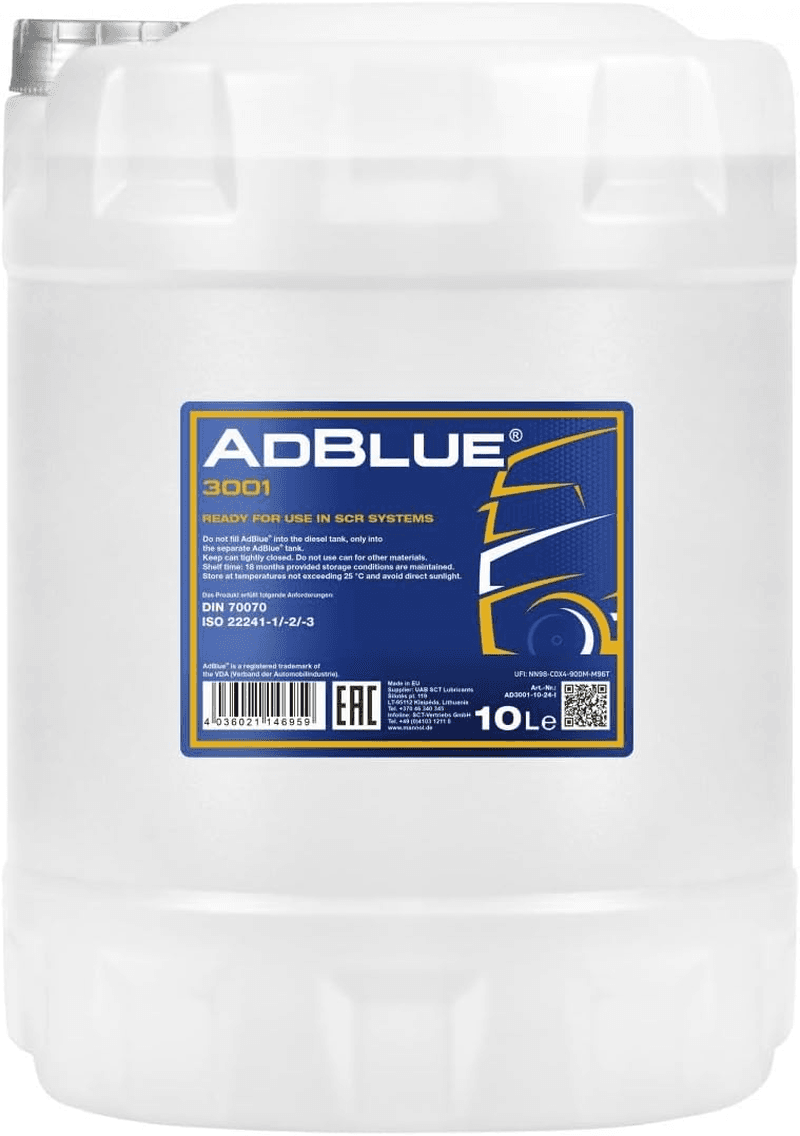 10L MANNOL AdBlue Diesel Exhaust Fluid For SCR Diesel Cars Vans and Trucks 10 Litr