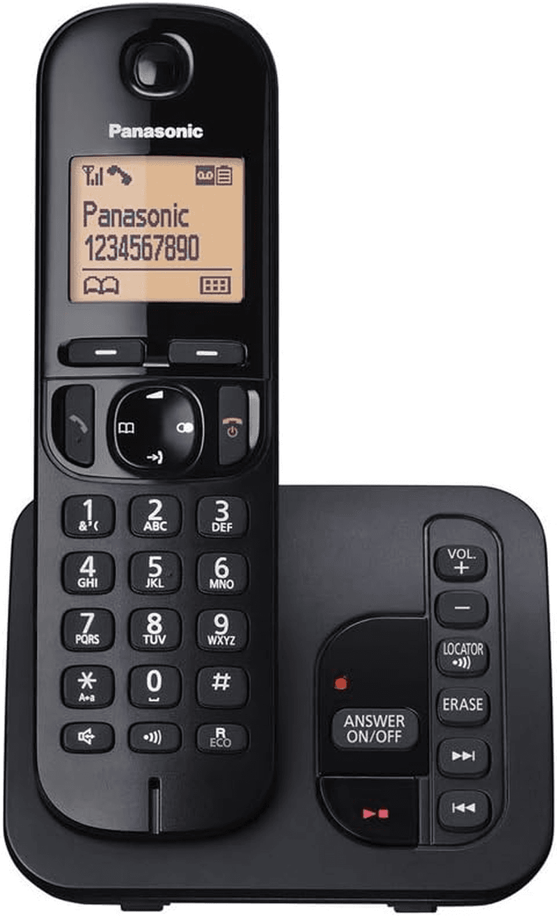 Panasonic KX-TGC220EB DECT Cordless Phone with Answering Machine| 1.6 Inch Easy-