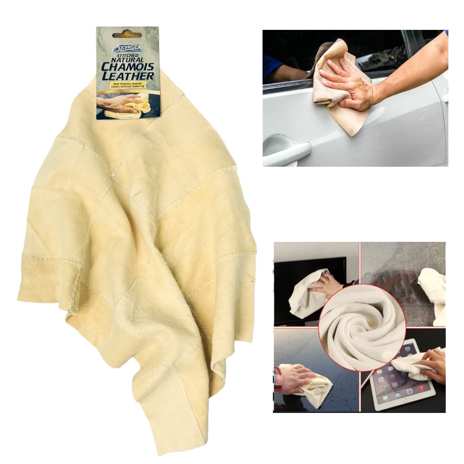 Chamois Natural Leather Real Genuine Car Shammy Chammy Cleaning  Drying Cloth