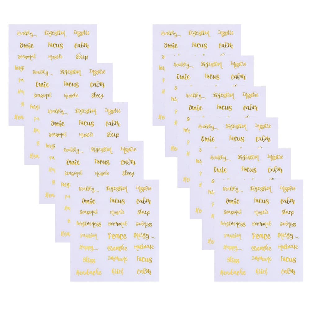 20 Sheets Oil Proof Waterproof Letter Decals DIY Labels for Essential Oil