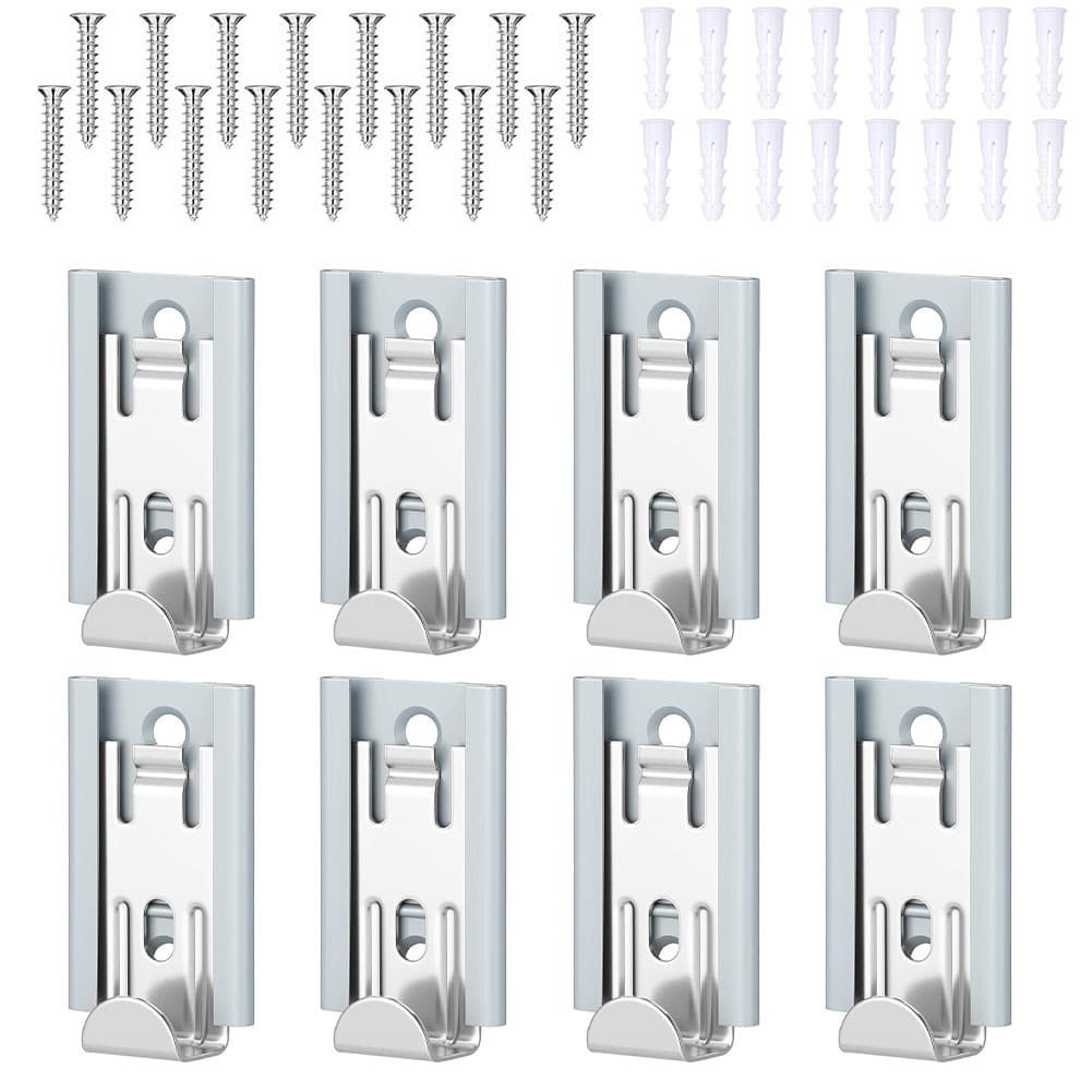8 Piece Adjustable Mirror Clips 2 x 1.3 Inches for Bathroom Cabinet Mount