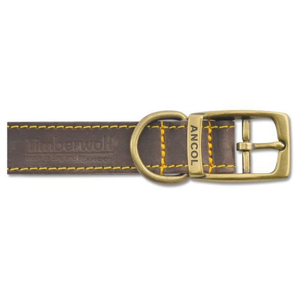 Ancol 35-43cm (Size 4) Sable Timberwolf Leather Dog Collar