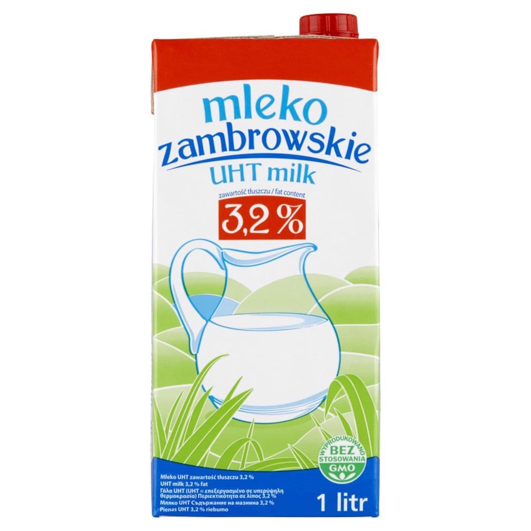 5900820010218 Mleko zambrowskie UHT 3,2 % 1 l NABIAŁ