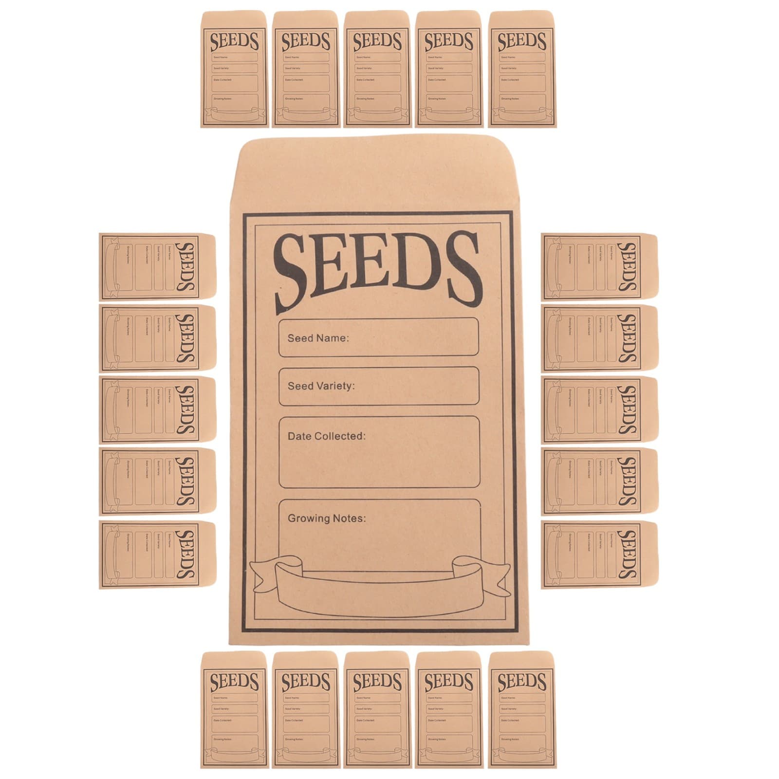 100PCS Seed Packets Envelopes: Self Sealing  Small Seed Envelopes for1302