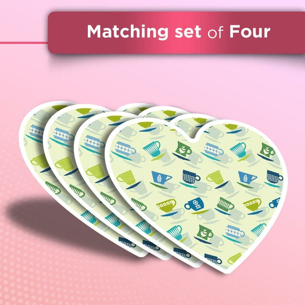 4x Heart Stickers - Cup and Saucer Tea Coffee #12906 view 2