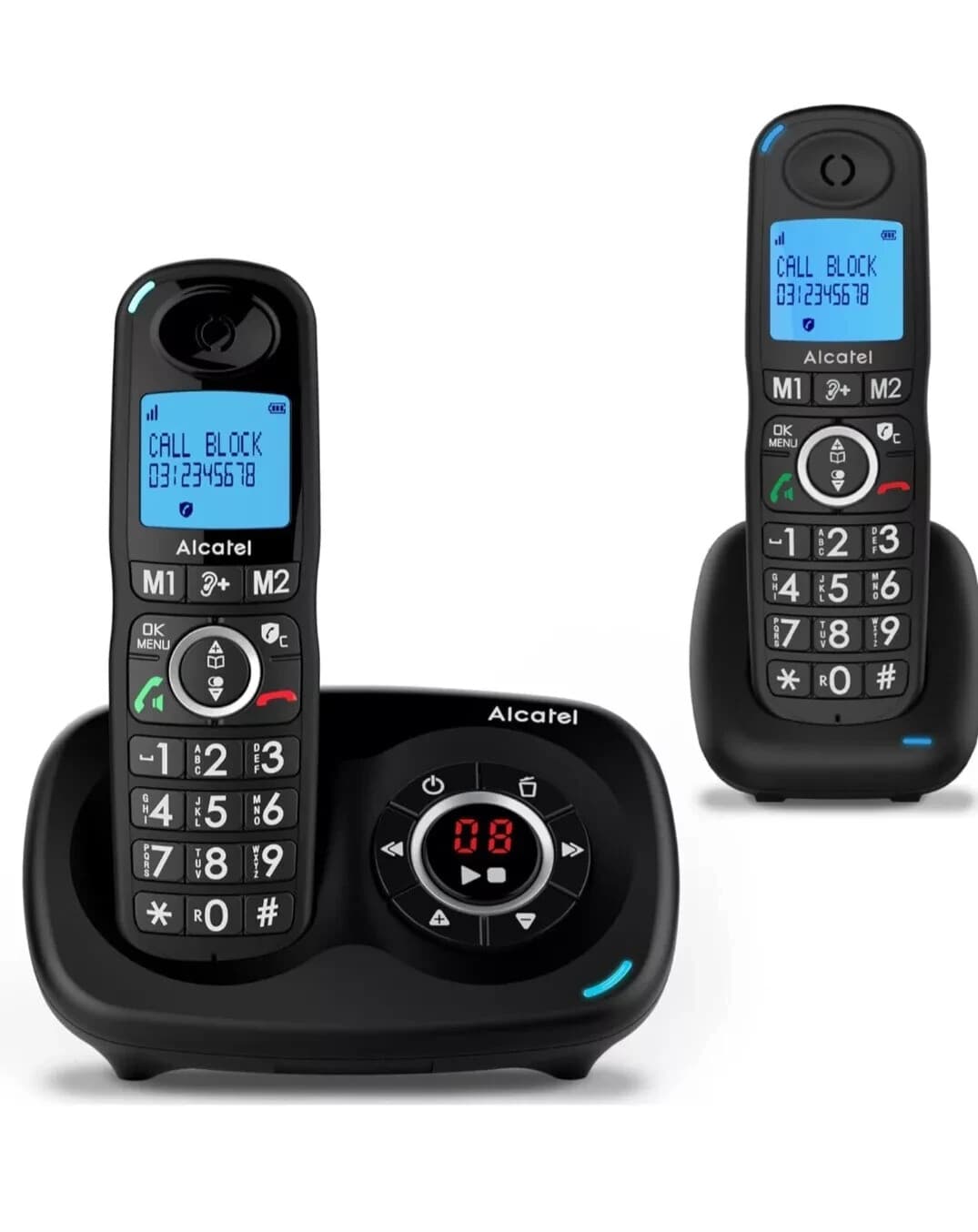 Alcatel XL595 Twin Cordless Phone with Answering Machine| Black