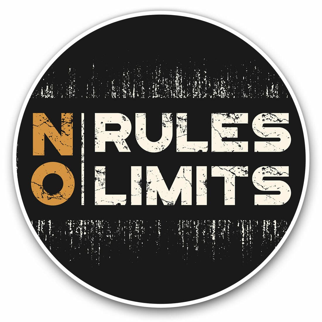 2 x Vinyl Stickers 30cm - No Rules No Limits Gym Workout Cool Gift #14647