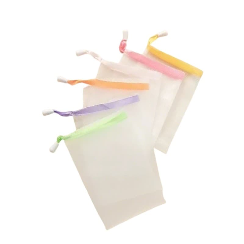 Washable Mesh Grocery Storage Bag Sturdy Ribbon Handle for Fruits Vegetables