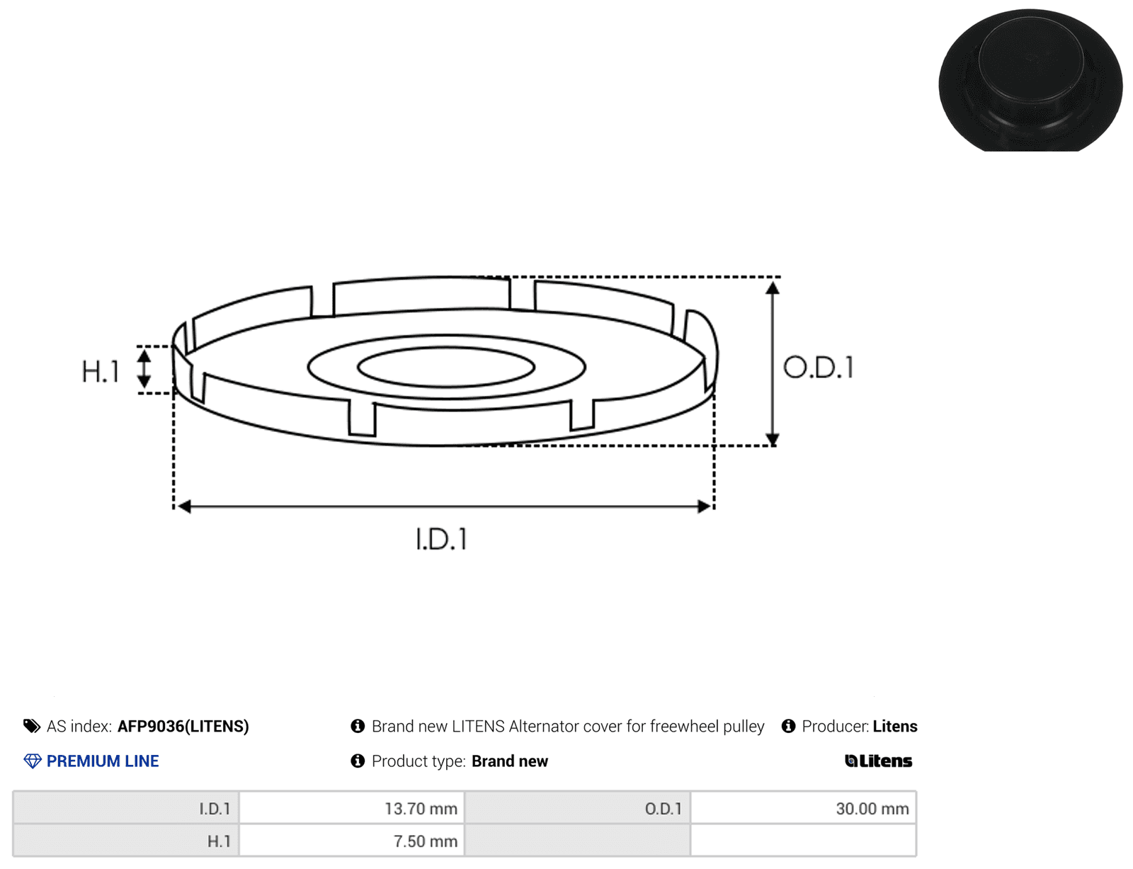 Litens Freewheel Pulley Cover fits Opel Astra G Hatchback OAP F00M148603 view 2