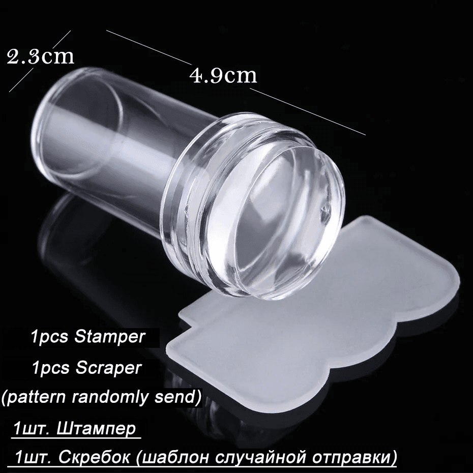 1Pc Transparent Silicone Nail Art Stamping Kit French Design for Manicure Plate