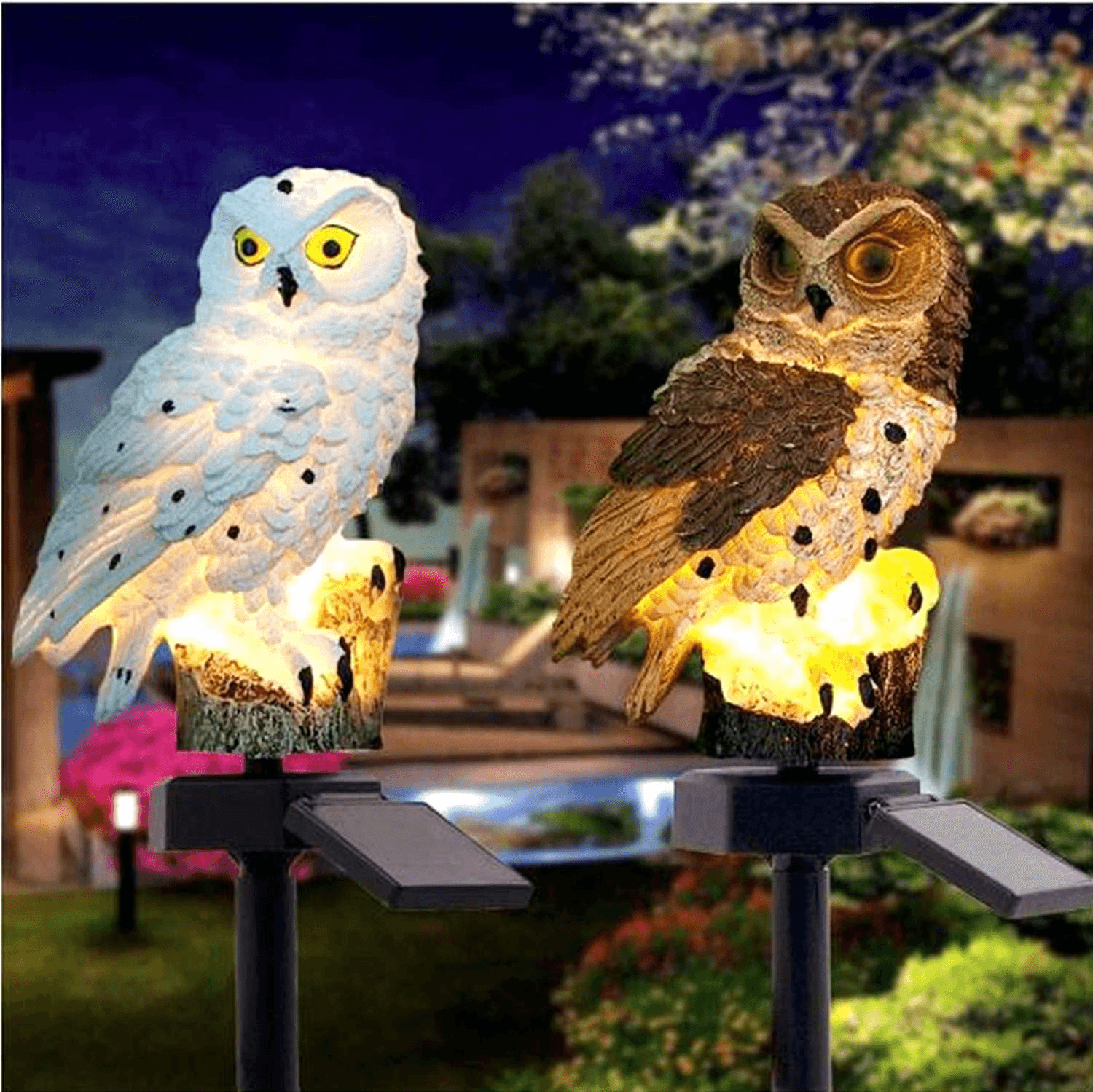 Owl Solar LED Garden Light Outdoor Waterproof Lawn Ornament| Decorative Owl Stat