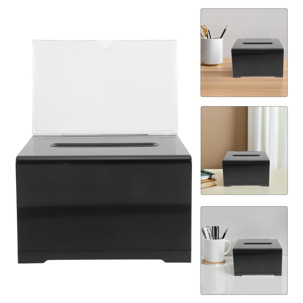 Transparent Acrylic Donation Box with Lock Ballot Suggestion Box for Fundraising
