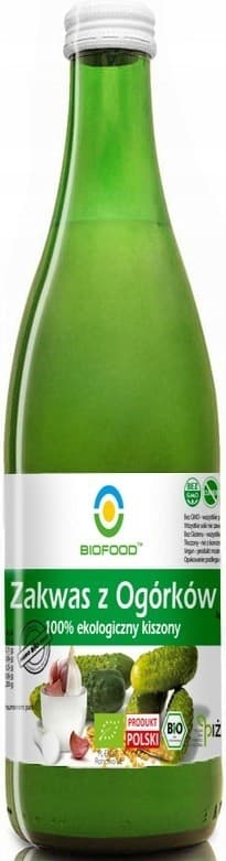 5902693122289 Zakwas z Ogórków 100% ekologiczny kiszony 0,5 l Bio Food