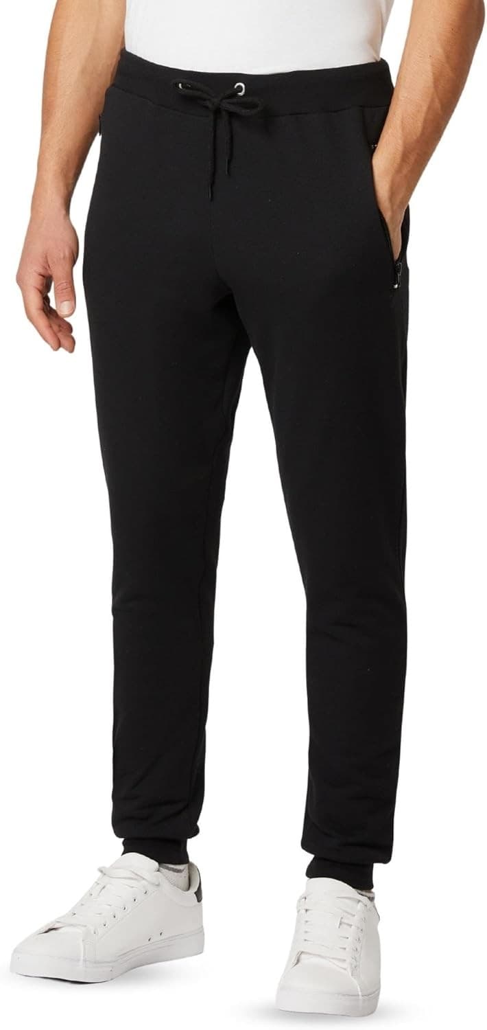 FM London Slim Fit Joggers for Men - Mens Joggers with Zip Pockets Ideal for Ev