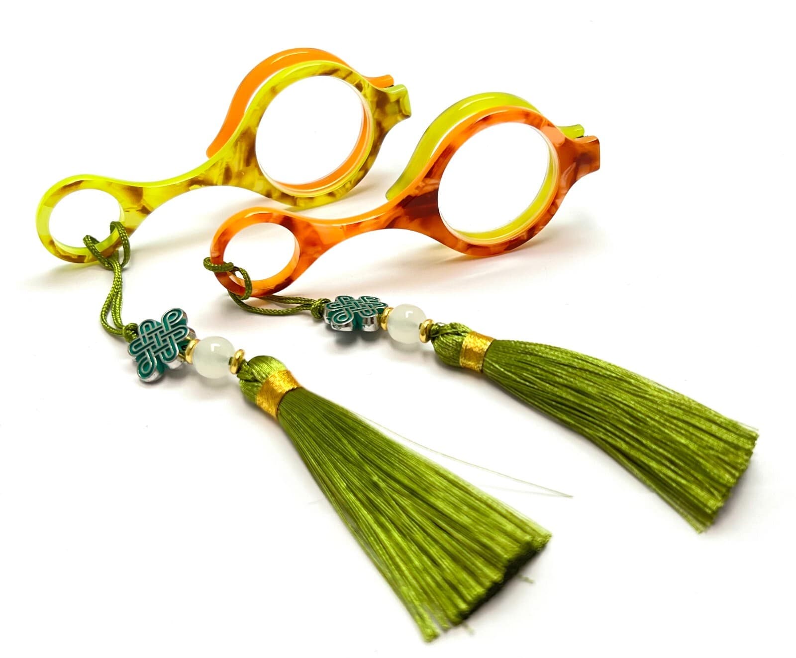2 Pcs Fancy Portable Folding Handheld Reading Glasses Reader Lightweight Pendant