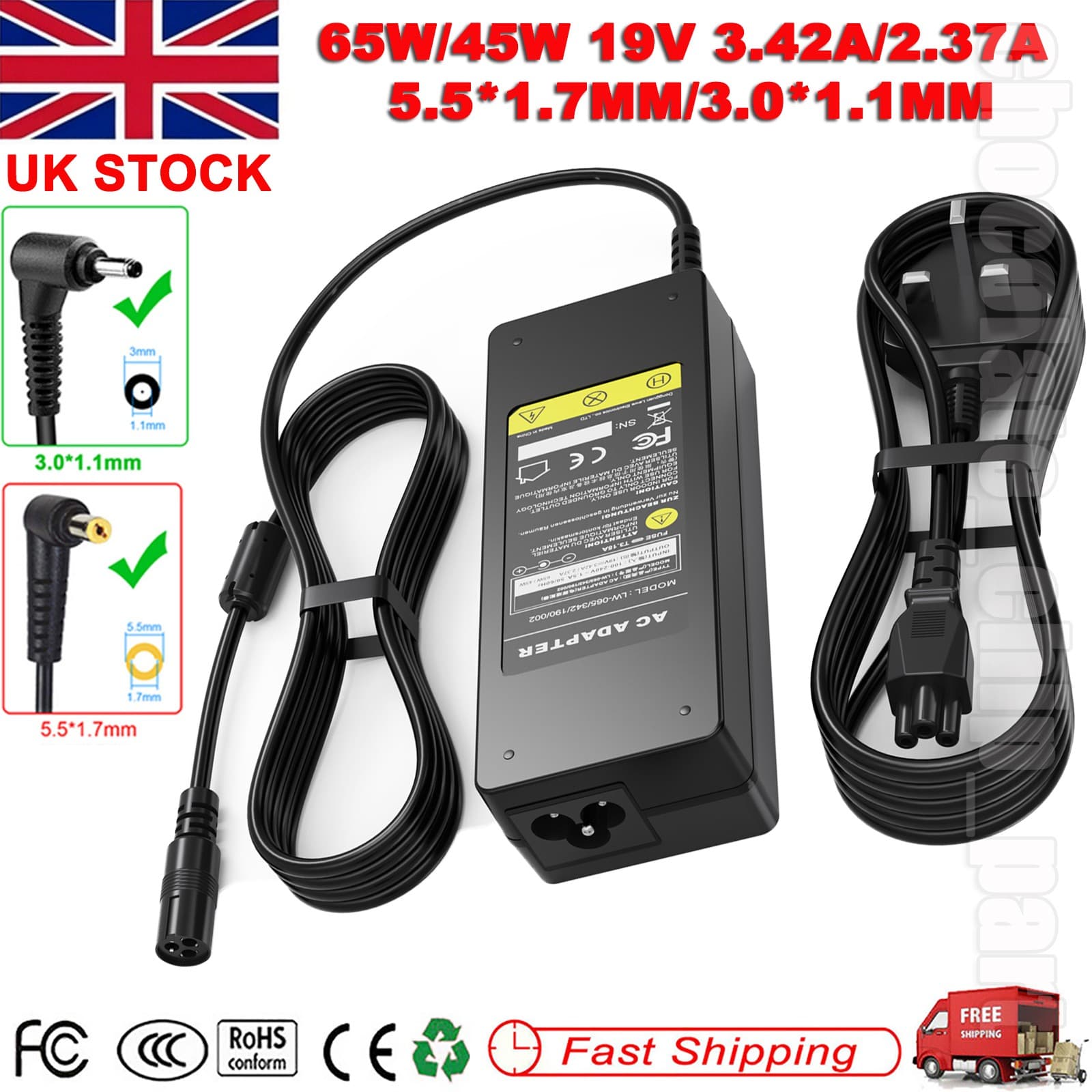 65W Adapter Charger For Acer Aspire 3 A315-22 A315-34 Swift SF-314-52/41 Laptop