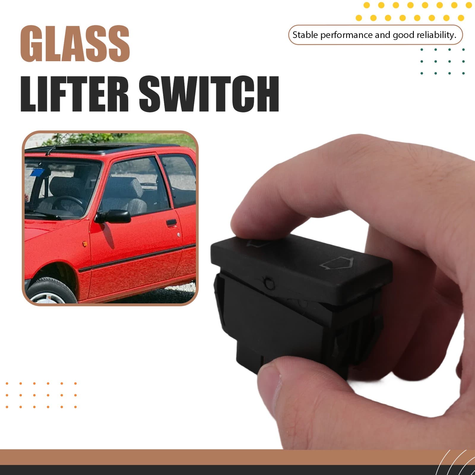 Electric Window Control  Button 6551.21 for  205 1987-1998| 309 -19939735 view 2