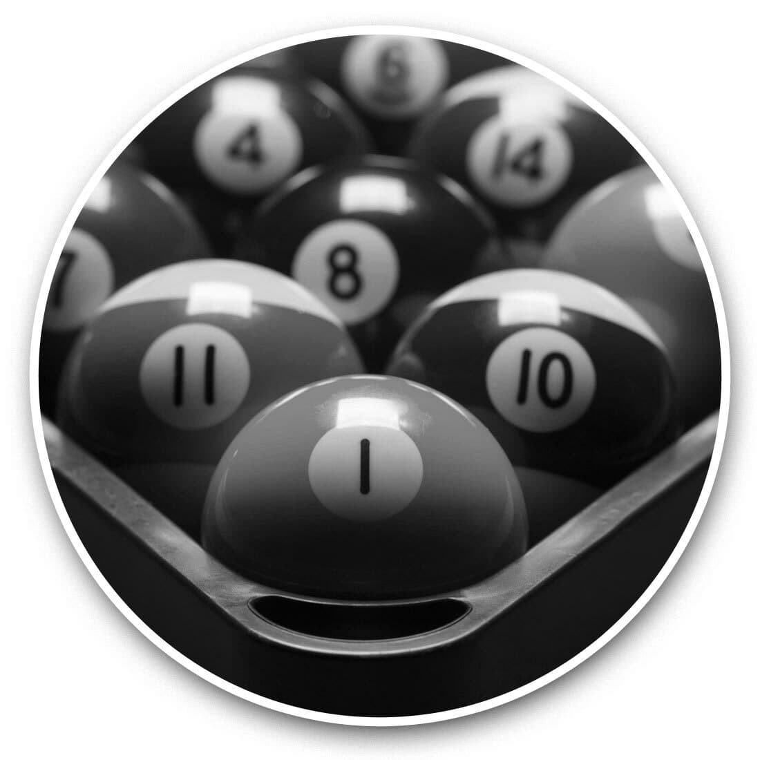 2 x Vinyl Stickers 15cm (bw) - Colorful Pool Balls Snooker Games  #41240