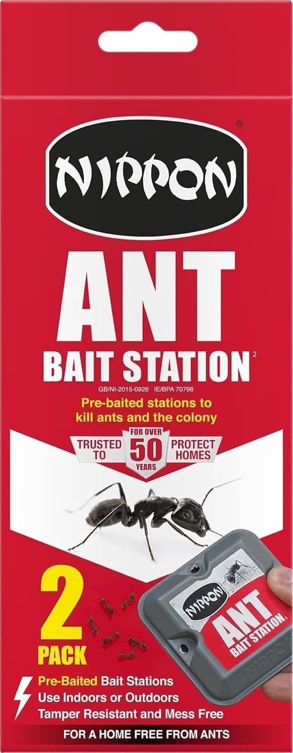 Nippon Ant Killer Bait Station TWIN PACK Nest Trap Stop Ants Colony Pre-baited